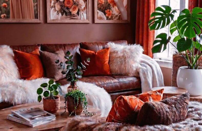 26 Bold Brown and Orange Living Room Ideas For Anyone Who Loves Warm, Earthy Tones Bold Brown and Orange Living Room Ideas
