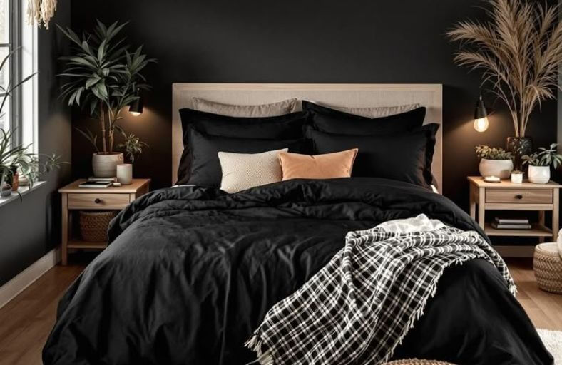 21 Dramatic Dark Boho Bedroom Ideas for a Richly Layered Personal Space Dramatic Dark Boho Bedroom Ideas