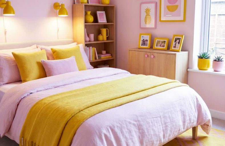 27 Cheerful Pink and Yellow Bedroom Ideas That Feel Fresh and Feminine Pink and Yellow Bedroom Ideas
