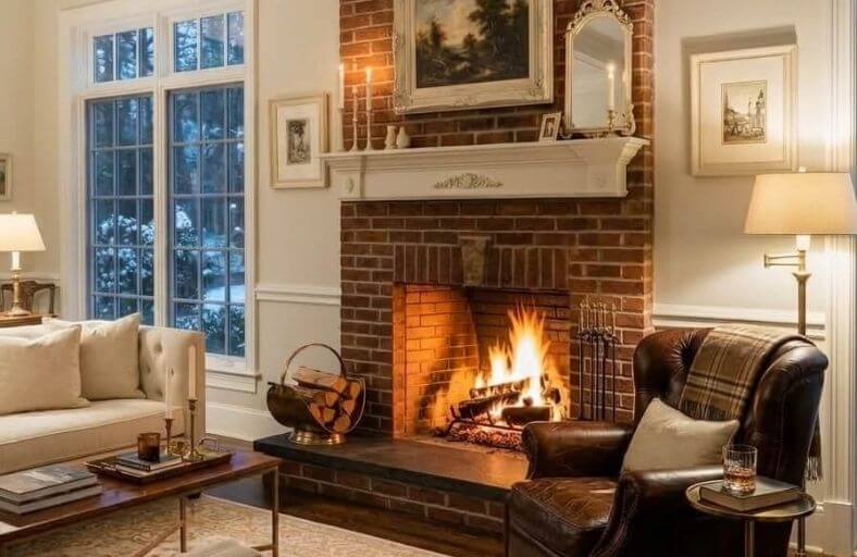 11 Perfect Paint Colors for Living Rooms With Red Brick Fireplaces Paint colors that go with red brick fireplace